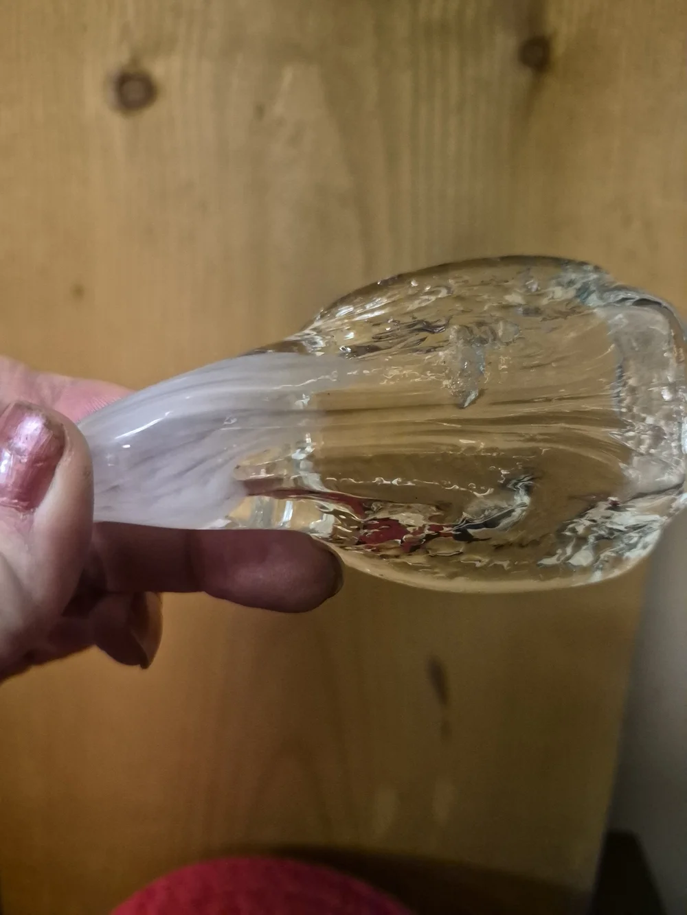 Vintage Hand-Blown Clear & Frosted Glass Swan Candy Dish